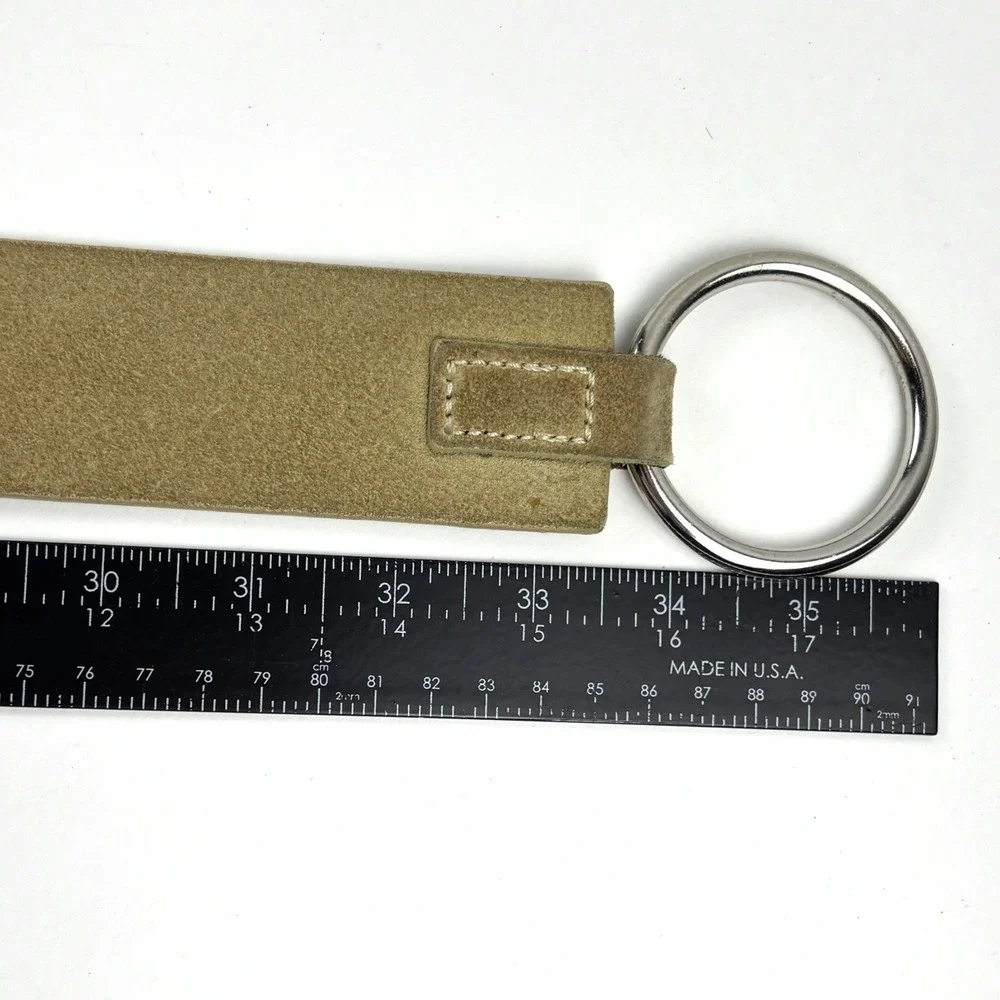 Y2K Banana Republic Belt Women M Taupe Italian Suede Wide Waist Luxury Boho 90's